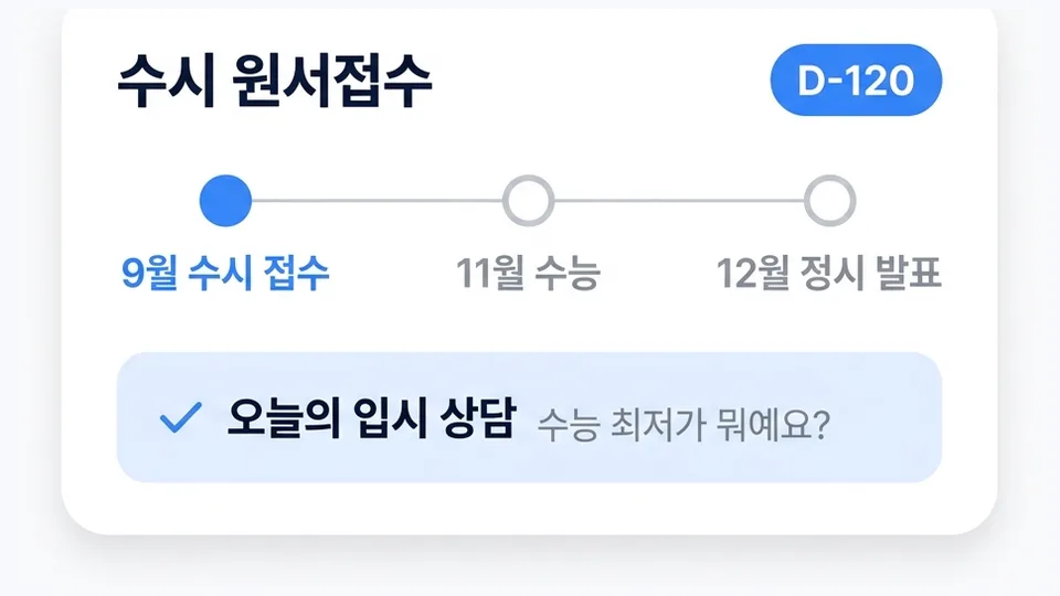 입시 타임라인 화면 예시