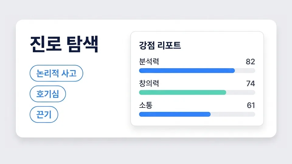 진로 탐색 화면 예시